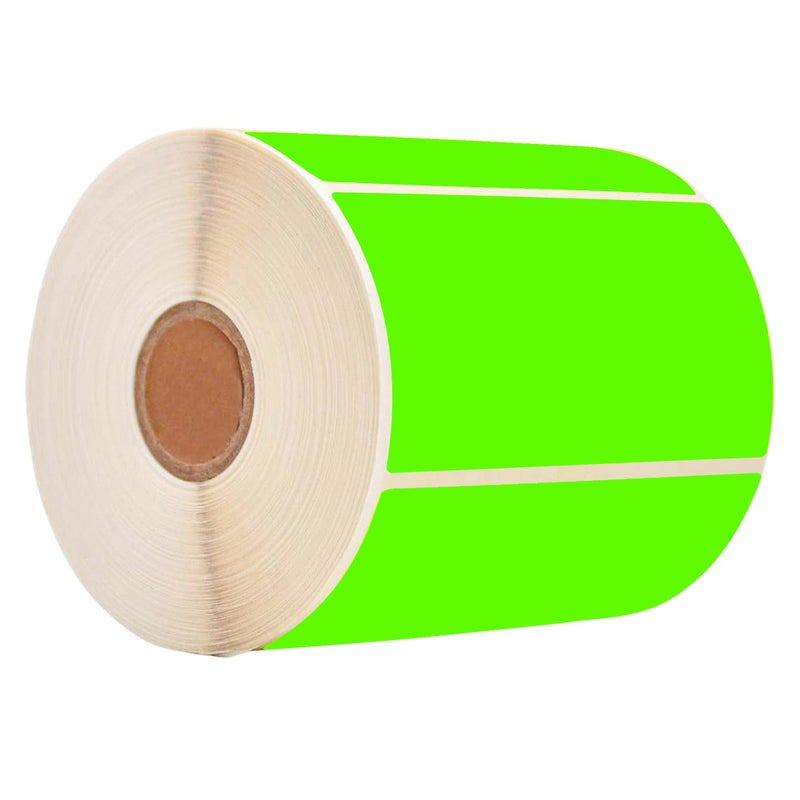 Well Tile 2" x 3" Green Rectangle Color Coding Labels - Square Color-Code Stickers Permanent Adhesive, Write-On Surface - 250 Labels/per Roll - Image 1